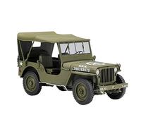 TQMEAD para Willys Jeep Army Green Aleación Modelo De Coche Simulación Coche Decoración Modelo 1 18 Miniaturas De Automoción