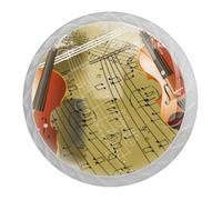 Tqmspg 4 tiradores de cajón para puerta de violín musical, manijas de tocador para armario de cocina, armarios, muebles
