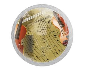 Tqmspg 4 tiradores de cajón para puerta de violín musical, manijas de tocador para armario de cocina, armarios, muebles
