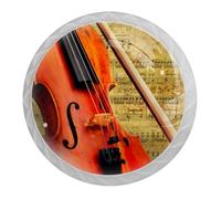 Tqmspg 4 tiradores de cajón retro musicales para puerta de violín, manijas de tocador para armario de cocina, armarios, muebles
