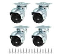 TQNVCKFP 1.5 Pulgada Bola de 4, 360° Giratorio Giratorio Top Placa Ruedas 298 lbs Total Capacidad Rueda con M4 Tornillos para Muebles Table Cabinet