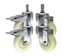 TQNVCKFP de Alta Resistencia 3/4/5in De Bloqueo Ruedas para carros Juego de 4 M20 vástago roscado Ruedas giratorias Industrial Antideslizante Rueda para Carro para Banco de Trabajo 125mm Diámetro