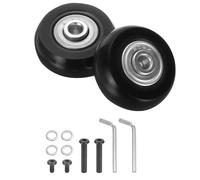 TQNVCKFP Juego de 1 Bagaje Ruedas Repuesto 51 x 24 mm/2" x 0.9" Goma Giratorio Rueda Rodamiento Ruedas Reparo Kit para Mala Inline Exterior Patín,Negro