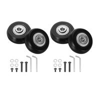 TQNVCKFP Juego de 2 Bagaje Ruedas Repuesto 50 x 18 mm/2" x 0.7" Goma Giratorio Rueda Rodamiento Ruedas Reparo Kit para Mala Inline Exterior Patín,Negro