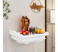 Tqoiozxa Altar Budista de Madera Maciza para Pared o Escritorio, gabinete del Dios de la Riqueza, Mesa de Altar para el hogar, Utilizado para Colocar Fotos, Recuerdos, etc.(White,M)