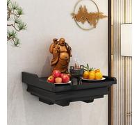 Tqoiozxa Altar Budista de Madera Maciza para Pared o Escritorio, gabinete del Dios de la Riqueza, Mesa de Altar para el hogar, Utilizado para Colocar Fotos, Recuerdos, etc.(Black,M)