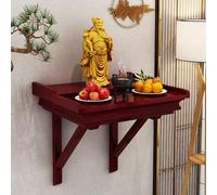 Tqoiozxa Altar Budista de Madera Maciza para Pared o Escritorio, gabinete del Dios de la Riqueza, Mesa de Altar para el hogar, Utilizado para Colocar Fotos, Recuerdos, etc.(Wine Red,Large)
