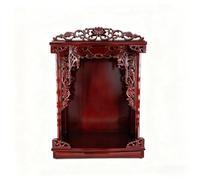 Tqoiozxa Altar Budista de Madera para Pared o Escritorio, Vitrina con Estatua de Guan Gong Guanyin Pooja, Mesa de meditación para Santuario doméstico con cajón(Rosewood,46cm/18.1in)
