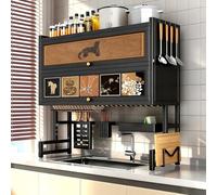 Tqoiozxa Escurridor de Platos Grande sobre el Fregadero, Soporte para Utensilios de Cocina con Tapa, Ahorra Espacio para Platos, Vasos, tazones y Cubiertos.(I,95cm/37.4in)