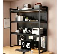 Tqoiozxa Estantería para Escritorio con Panel Perforado Independiente Multinivel Organizador de Escritorio Soporte Monitor Gaming Regulable(Black-3-Tier,120cm/47.2in)