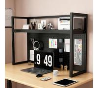 Tqoiozxa Estantería para Escritorio con Panel Perforado Independiente Multinivel Organizador de Escritorio Soporte Monitor Gaming Regulable(Black-Single Tier,90cm/35.4in)