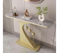 Tqoiozxa Mesa Consola Moderna para recibidor, diseño Creativo con Detalles de Cuentas, Mesa Auxiliar Estrecha para sofá, Ideal para Sala de Estar, Pasillo o vestíbulo.(Gold-3,100cm/39.3in)