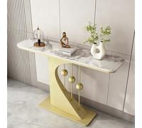 Tqoiozxa Mesa Consola Moderna para recibidor, diseño Creativo con Detalles de Cuentas, Mesa Auxiliar Estrecha para sofá, Ideal para Sala de Estar, Pasillo o vestíbulo.(Gold-2,150cm/59in)