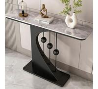 Tqoiozxa Mesa Consola Moderna para recibidor, diseño Creativo con Detalles de Cuentas, Mesa Auxiliar Estrecha para sofá, Ideal para Sala de Estar, Pasillo o vestíbulo.(Black-3,120cm/47.2in)