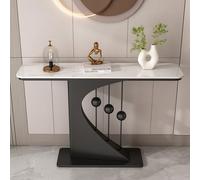 Tqoiozxa Mesa Consola Moderna para recibidor, diseño Creativo con Detalles de Cuentas, Mesa Auxiliar Estrecha para sofá, Ideal para Sala de Estar, Pasillo o vestíbulo.(Black-1,120cm/47.2in)