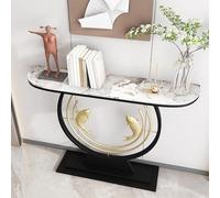 Tqoiozxa Mesa Consola Moderna para recibidor - Diseño Creativo de pez koi, Mesa Decorativa Larga para Colocar detrás del sofá, Ideal para Sala de Estar, Pasillo u Oficina.(Black-2,120CM/47.2in)