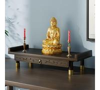 Tqoiozxa Mesa de Altar de Buda, Santuario Personal de Pared, Estante de Altar Budista de Madera para el hogar, Estante para el Dios de la Riqueza, Guanyin, Estatua de Buda(Desktop,Large)