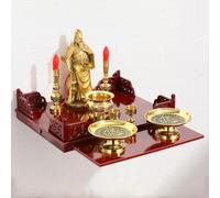 Tqoiozxa Mesa de Altar de Madera para Santuario Personal de Pared, gabinete de nicho de Buda, Soporte de exhibición de Estatua de Guanyin Pooja de Feng Shui Chino, Estante de Buda(No.18)