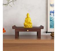 Tqoiozxa Mesa de Altar de meditación Budista Personal China de nicho para Pared o Escritorio, Estante de Santuario, gabinete de Madera para el hogar con el Dios de la Riqueza(Desktop,Large)
