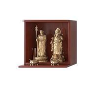 Tqoiozxa Santuario de Buda de Pared Gabinete de Altar, Mesa de Oración de Madera Gruesa 17mm con Bandeja, Altar Feng Shui para Buda & Dios de la Riqueza(Rosewood,XL)