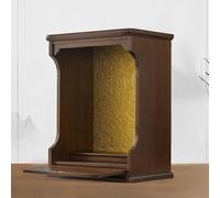 Tqoiozxa Santuario de Madera Maciza montado en la Pared/de Escritorio, Altar Budista, gabinete del Dios de la Riqueza, gabinete Guanyin,con cajón(Dark Walnut,23.5 * 19.5 * 32cm/9.2 * 7.6 * 12.5in)