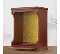 Tqoiozxa Santuario de Madera Maciza montado en la Pared/de Escritorio, Altar Budista, gabinete del Dios de la Riqueza, gabinete Guanyin,con cajón(Walnut,23.5 * 19.5 * 32cm/9.2 * 7.6 * 12.5in)