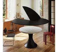 Tqoiozxa Tablero Redondo Extensible Plegable en un Cuarto, Tablero de Madera de 119 a 218 cm de diámetro, Ahorra Espacio para reuniones Familiares y Fiestas.(150cm/59in)