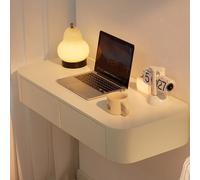 Tqoiozxa Tocador Suspendido con 2 Cajones, Mesa de Maquillaje a Pared, Mueble de Tocador en Acabado Laca Piano, Escritorio Flotante Salvaspacio(100cm/39.3in)