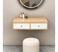 Tqoiozxa Tocador Suspendido con Cajón, Mesa de Maquillaje Flotante de Pared, Estante de Madera Moderno para Dormitorio, Ahorro de Espacio, Sin Espejo(Wood,80cm/31.4in)