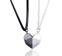 TQPUWT Collares magnéticos para Parejas, 1 par Collares a Juego con la AtraccióN Mutua, Collares con Colgante a Juego para Parejas, Regalo Sorpresa para Marido, Esposa, Blanco, Negro