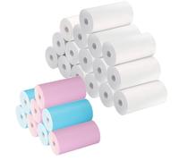 TQPXZO 24 rollos de papel térmico para cámara infantil, 16 rollos de color blanco, 8 rollos de papel térmico multicolor, mini impresora de fotos portátil para niños, cámaras instantáneas (57 x 25 mm)