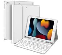 TQQ Funda Teclado iPad 9 generación con Porta lápices Incorporado, Desmontable Español Ñ Teclado para iPad 10.2" 9ª/8ª/7ª Gen, iPad Pro 10.5" 2017, iPad Air 3 2019