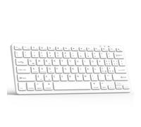 TQQ Teclado Bluetooth recargable para iPad, Air, Pro, Mini, Samsung Tablet, Android y Windows, teclado inalámbrico, blanco