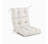 TQQEPOOL Cojin Silla Exterior Antidesvanecimiento e Impermeable, Fundas para Muebles de Terraza Alta Espalda con Cordones, Cojines Sillas Terraza 44X21(White)