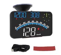 TQQEPOOL GPS Digital Velocímetro Coche Head Up Display HUD Cuentakilómetros Alarma Exceso Velocidad Universal,Proyector Parabrisas con Soporte Ventosa Giratorio