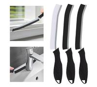 TQRR Cepillo de Cerdas Duras para Limpieza de Grietas, Cepillo para Lechada, Herramientas de Limpieza para Inodoro, Baño, Hogar, Bañera, Fregadero, Hogar, Ventana (3, Negro)