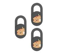 TQUXNGA 3 fundas para cámara web, diseño de gatito de dibujos animados, para laptop, PC, teléfono celular, cámara web, protector de privacidad