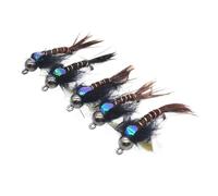 TQUXNGA 6 señuelos de mosca de cuentas de metal para hundimiento rápido y atracción de peces en diversas condiciones de agua, atracción realista de pesca de criaturas