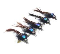 TQUXNGA 6 señuelos de mosca de cuentas de metal para hundimiento rápido y atracción de peces en diversas condiciones de agua, atracción realista de pesca de criaturas