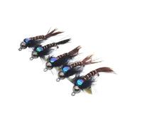 TQUXNGA 6 señuelos de mosca de cuentas de metal para hundimiento rápido y atracción de peces en diversas condiciones de agua, atracción realista de pesca de criaturas