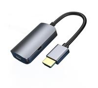 TQUXNGA Adaptador portátil HDTV a USB C 4K compatible con gafas, consolas de juegos, enchufes y reproducción, sincronización de sonido, HDMI, Conv