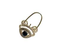TQUXNGA Anillos de uñas de ojo de diablo, elegantes diseños metálicos, ligeros, sofisticados, de cobre, joyería para fiestas de cosplay, uso diario, ojo unisex de moda, With eyelashes, como se