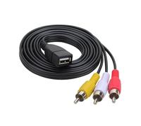 TQUXNGA Cable adaptador USB hembra a 3RCA macho HDTV compuesto de vídeo, cable de extensión para teléfono, tablet, cine en casa, cable adaptador USB