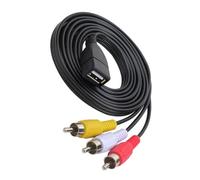 TQUXNGA Cable adaptador USB hembra a 3RCA macho HDTV compuesto de vídeo, cable de extensión para teléfono, tablet, cine en casa, cable adaptador USB
