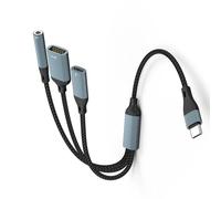 TQUXNGA Cable adaptador USB tipo C 3 en 1, 3,5 mm, sonido PD60W, cable de datos OTG de carga rápida para dispositivos móviles, cable OTG tipo C