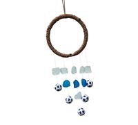 TQUXNGA Campanas de viento de cristal de mar con océanos de fútbol, campanillas de viento para decoración exterior de playa, para el hogar, patios, adorno colgante de cristal de mar para exteriores