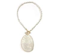 TQUXNGA Collar de cadena con dije de concha, diseño costero único, joyería de moda, cadena de clavícula para uso diario y fiesta, elegante collar de concha, talla única, como se describe, como se