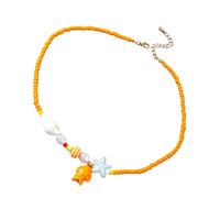 TQUXNGA Collar portátil de perlas de estrellas de mar con extensión para uso diario de las mujeres y ocasiones especiales, collar de cuentas hecho a mano, talla única, como se describe, como se