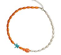 TQUXNGA Collar único de pez payaso con detalles de cuentas coloridas, versátil y moderno, cadena de clavícula, adorno ajustable con cuentas, talla única, como se describe, como se describe