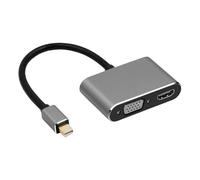 TQUXNGA Convertidores DisplayPort 4K a HDMI VGA, adaptador integrado de aluminio para laptop, monitor, proyectores, para cine en casa, oficina, DisplayPort a HDMI, adaptador VGA